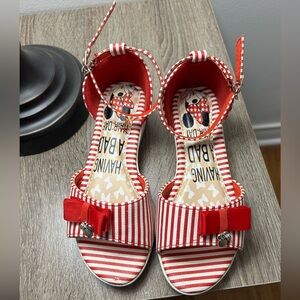 Minnie Mouse wedge sandals with ankle strap